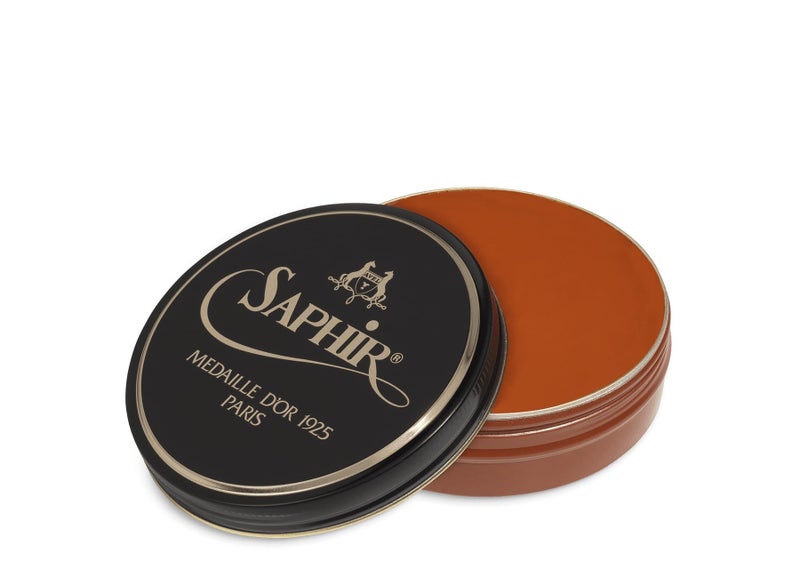 SAPHIR Medaille dâ€™Or Pate De Luxe - Natural Wax Shoe Polish for Leather Shining - 50ml - Cognac - Image 1